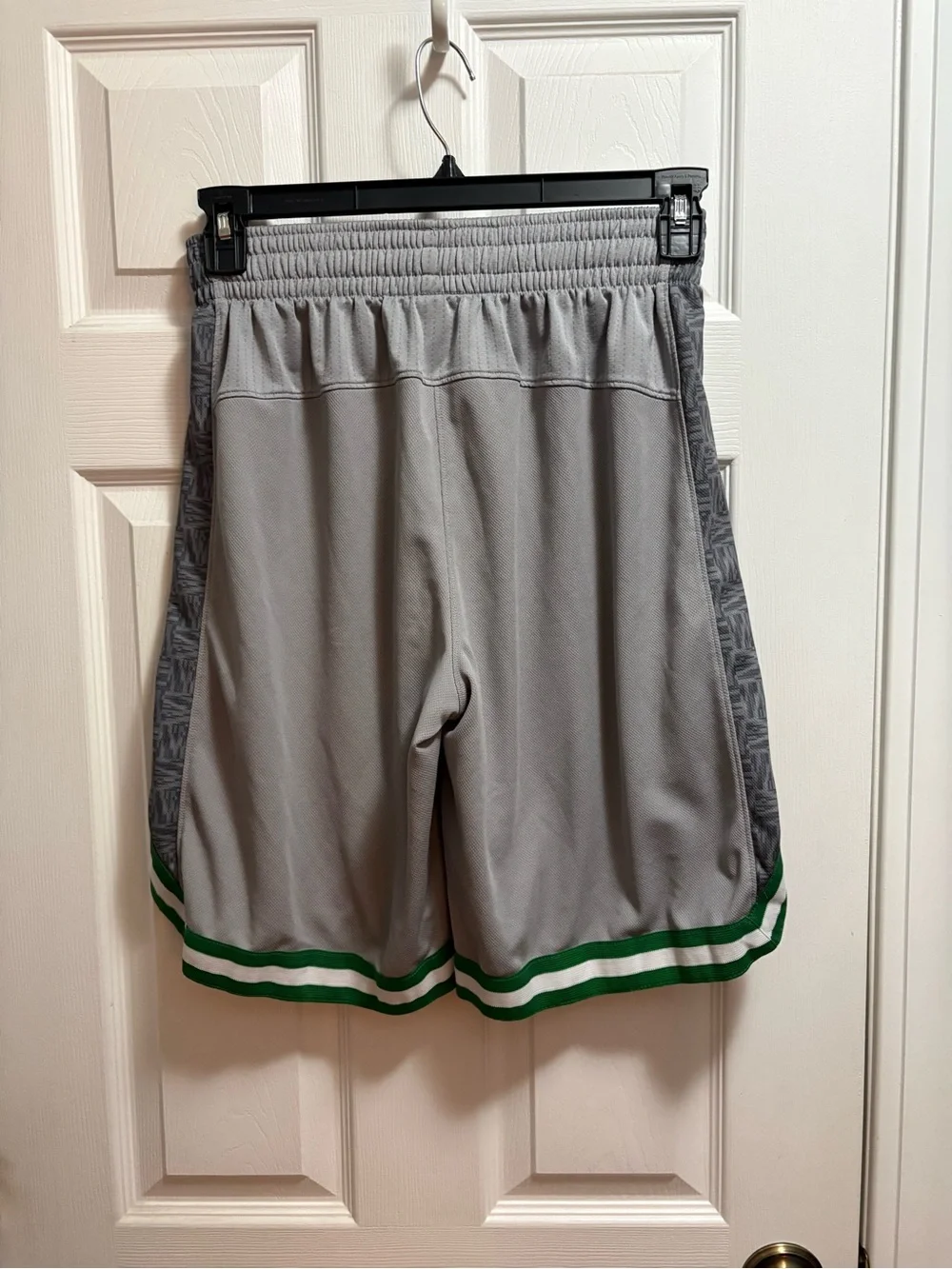 NBA Celtics Grey & Green Shamrock Basketball Shorts